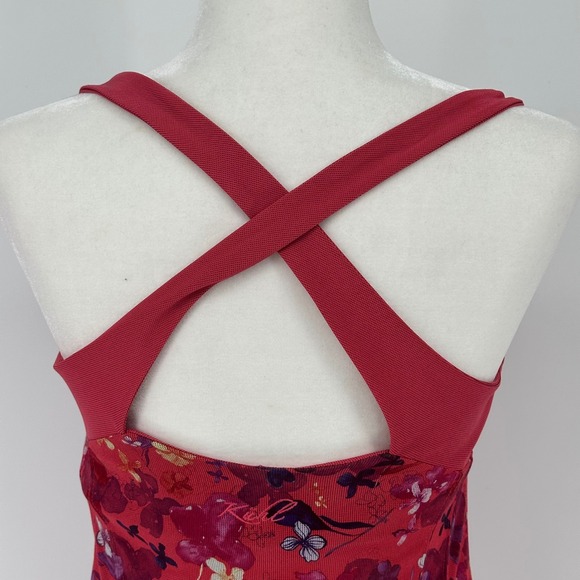 Kuhl Java Cross Back Dress Floral Print Red Pink Sleeveless Gorpcore S Sporty - Picture 5 of 7